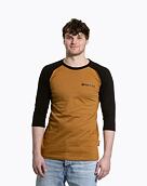 Pánské tričko s dlouhým rukávem Meatfly Reagan Raglan, Gold Brown  /  Black