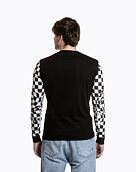 Pánské tričko Meatfly s dlouhým rukávem Judgement, Checkered Black