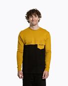 Pánské tričko s dlouhým rukávem Meatfly Harvey, Mustard  /  Black