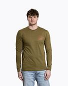 Pánské tričko s dlouhým rukávem Meatfly Judgement 30, Khaki Green