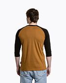 Pánské tričko s dlouhým rukávem Meatfly Reagan Raglan, Gold Brown  /  Black