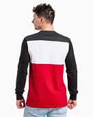 Pánské tričko s dlouhým rukávem Meatfly Judgement, Dark Red/White
