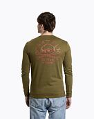 Pánské tričko s dlouhým rukávem Meatfly Judgement 30, Khaki Green