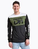 Pánské tričko s dlouhým rukávem Meatfly Judgement, Olive/Charcoal Heather