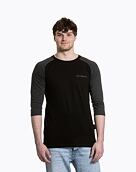 Pánské tričko s dlouhým rukávem Meatfly Reagan Raglan, Black