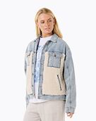 Dámská bunda Rip Curl Cruisin' Sherpa Denim, Washed Blue