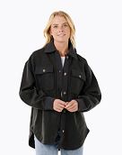 Dámská bunda Rip Curl High Tide Fleece Shacket, Washed Black