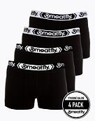 Pánské boxerky Meatfly Balboa Boxershorts, Four Pack, Black/Black