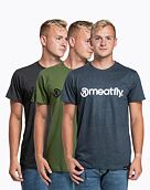 Meatfly MF Logo Multipack, Charcoal Heather/Olive/Navy Heather