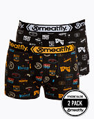 Pánské boxerky Meatfly Balboa Boxershorts, Double Pack, Badges