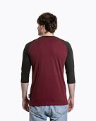 Pánské tričko s dlouhým rukávem Meatfly Reagan Raglan, Dark Wine  /  Charcoal Heather