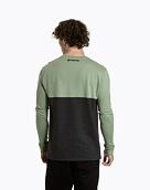 Pánské tričko s dlouhým rukávem Meatfly Harvey, Basil  /  Charcoal Heather